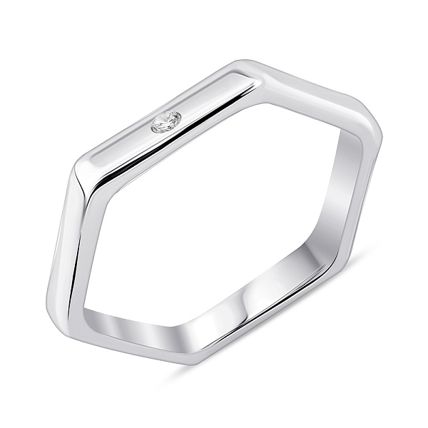 Серебряное кольцо с одним фианитом (арт. 7501/8231) – изображение 1