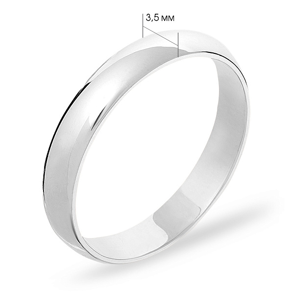 Класична обручка з білого золота (арт. 220100б) – зображення 2