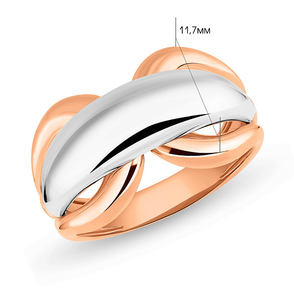 Кольцо из красного и белого золота (арт. 155465кб) – изображение 2