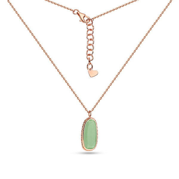 Золоте кольє із зеленим кварцом (арт. 352382Пкзм) – зображення 2