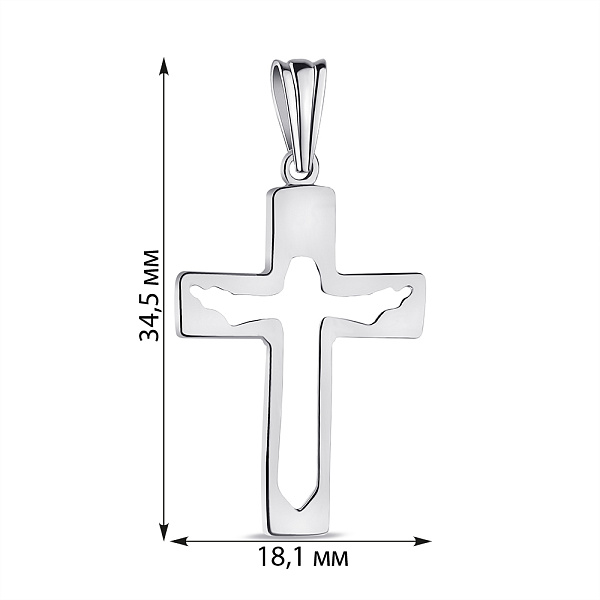 Срібний хрест без каменів (арт. 7503/1726) – зображення 2