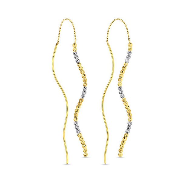 Золотые серьги протяжки без камней (арт. 108270жб) – изображение 1