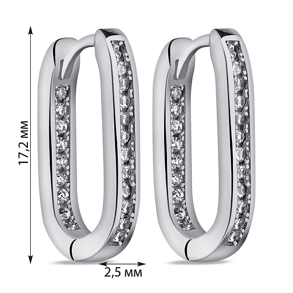 Срібні сережки з фіанітами (арт. 7502/9766/15) – зображення 2