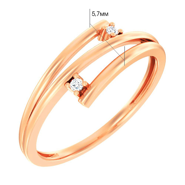 Золота каблучка з діамантами (арт. К011439) – зображення 5