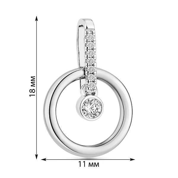 Кулон из белого золота с фианитами (арт. 440522б) – изображение 3