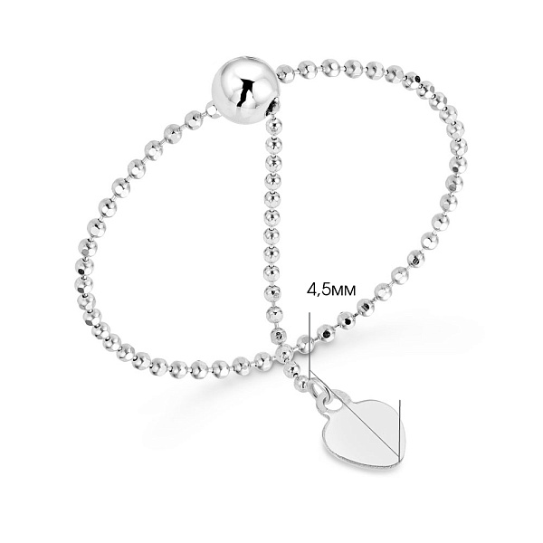 Кольцо Fly из белого золота с подвеской на цепочке (арт. 155784б) – изображение 2