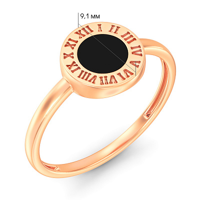 Золотое кольцо с эмалью (арт. 141277еч)