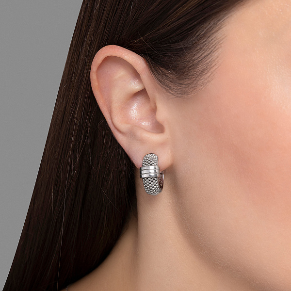 Серьги из белого золота (арт. 1092024б) – изображение 2