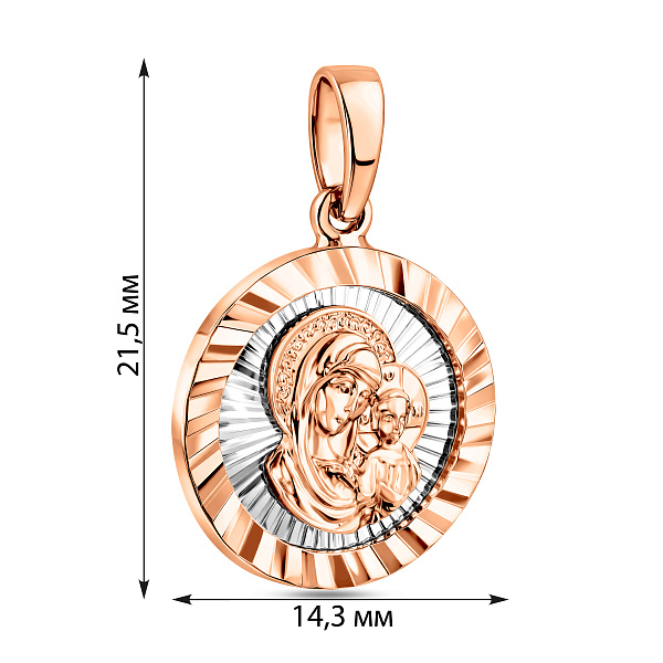 Золотая ладанка иконка Божья Матерь «Казанская» (арт. 440496кб) – изображение 3