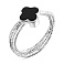 Серебряное многослойное кольцо с ониксом (арт. 7501/6905/8о) – изображение 1