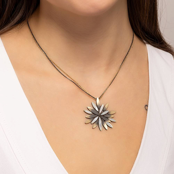 Золотое колье с перламутром Francelli (арт. 352913жчп) – изображение 3