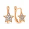 Сережки для детей «Звезды» из золота с фианитами (арт. 107980) – изображение 1