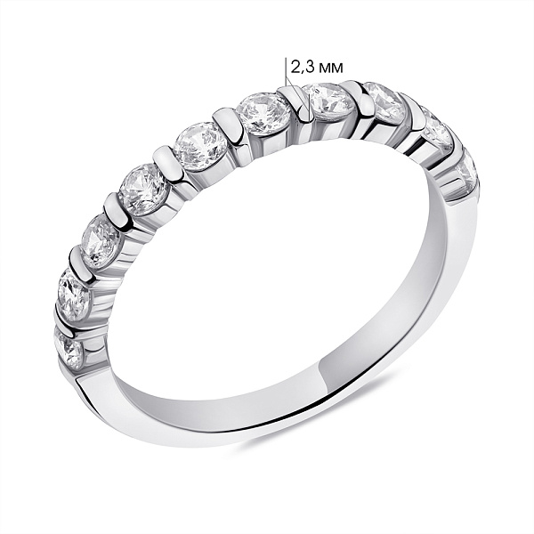 Кольцо из серебра с дорожкой из фианитов (арт. 7501/3337) – изображение 2