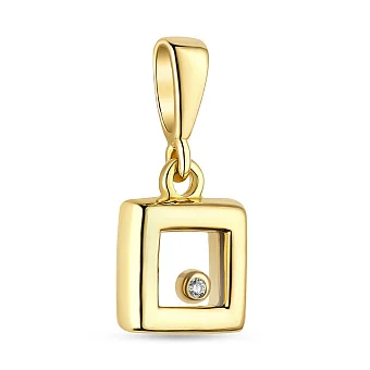 Золотий кулон в жовтому кольорі металу з фіанітами (арт. 424280ж)