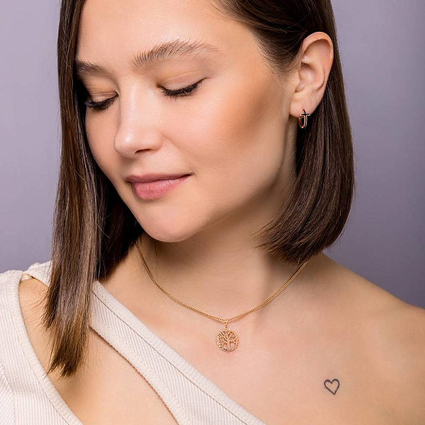 Серьги из красного золота с эмалью (арт. 110717еч) – изображение 4