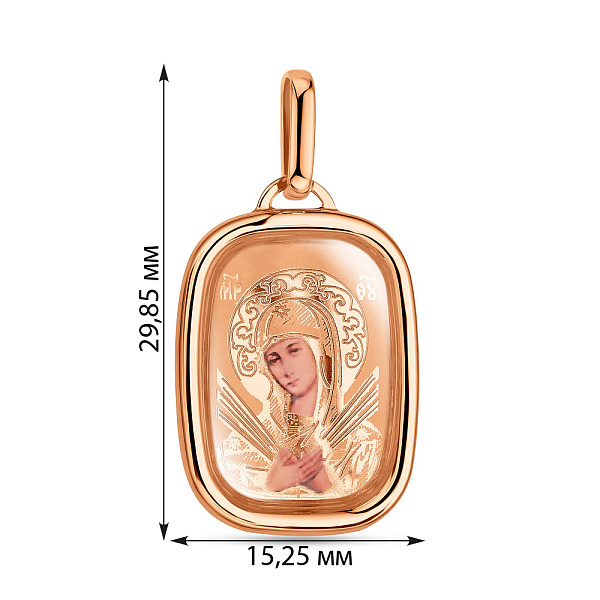 Золотая ладанка Божья Матерь Семистрельная (арт. 400900С) – изображение 2