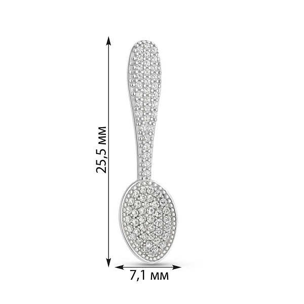 Срібна ложка-загребушка з розсипом фіанітів (арт. 7520/2405) – зображення 2