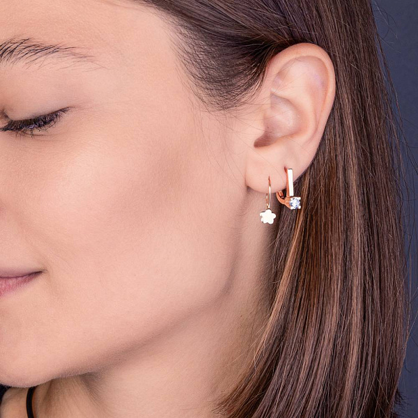 Серьги из красного золота Цветок (арт. 109350) – изображение 2