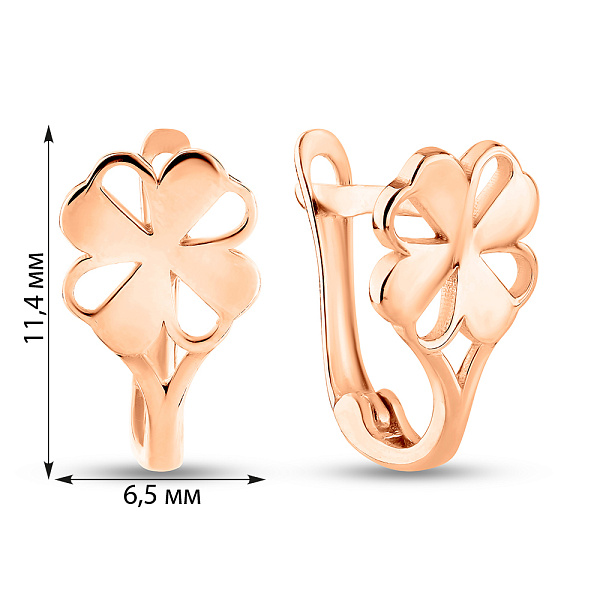 Детские золотые серьги Клевер (арт. 1091193) – изображение 2