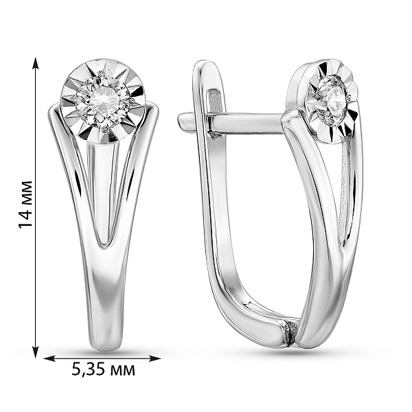 Серьги из белого золота с бриллиантами (арт. С011403010б) – изображение 4