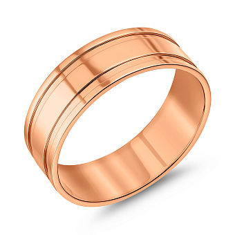Класична обручка з червоного золота (арт. 238021)