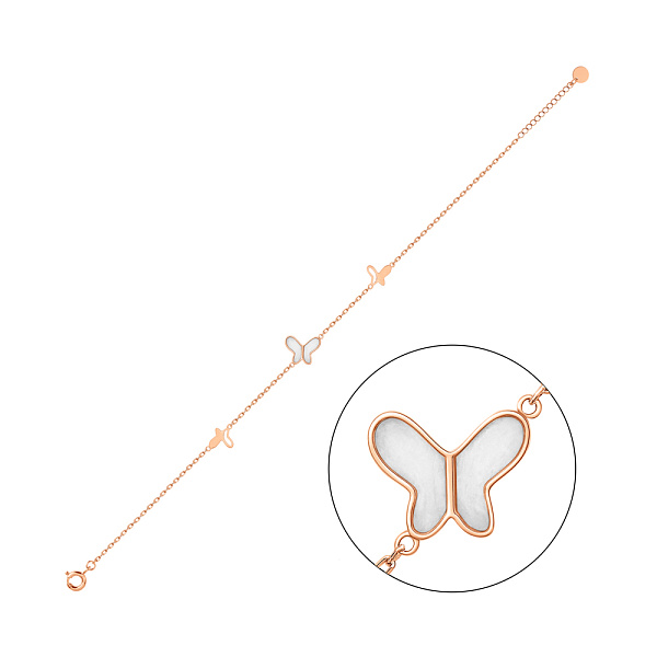 Браслет из красного золота Бабочки (арт. 341213еп) – изображение 1