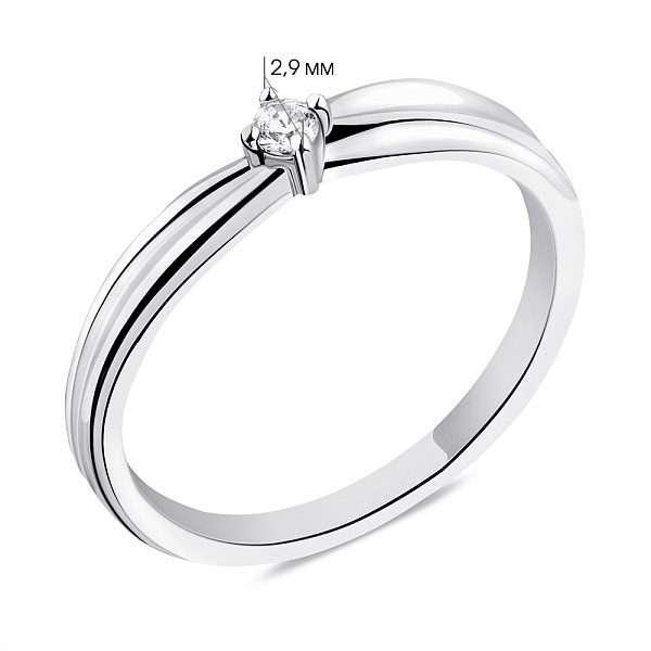 Серебряное кольцо с фианитом (арт. 7501/6360) – изображение 2