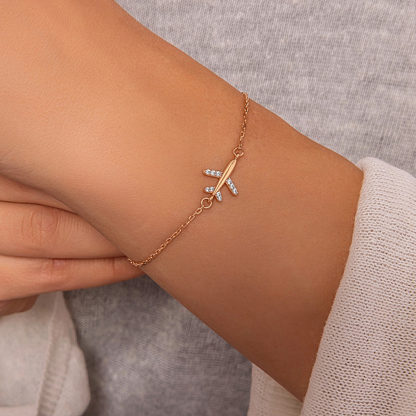 Золотой браслет "Мрія" с фианитами (арт. 341197) – изображение 3