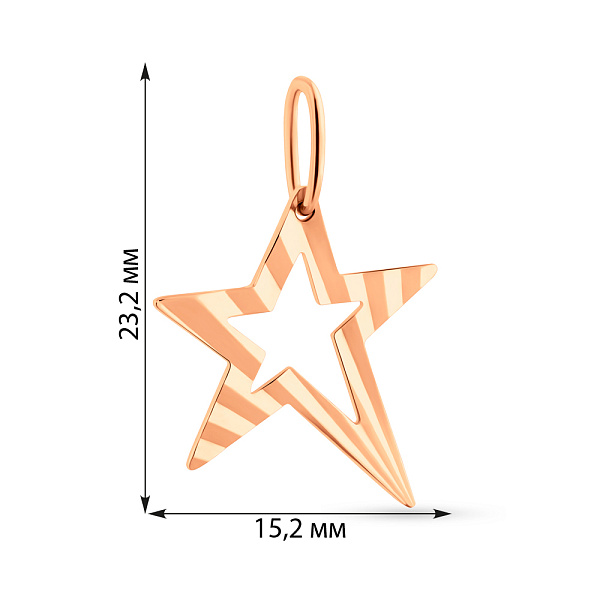 Золотий підвіс з алмазною гранню (арт. 441268а) – зображення 6