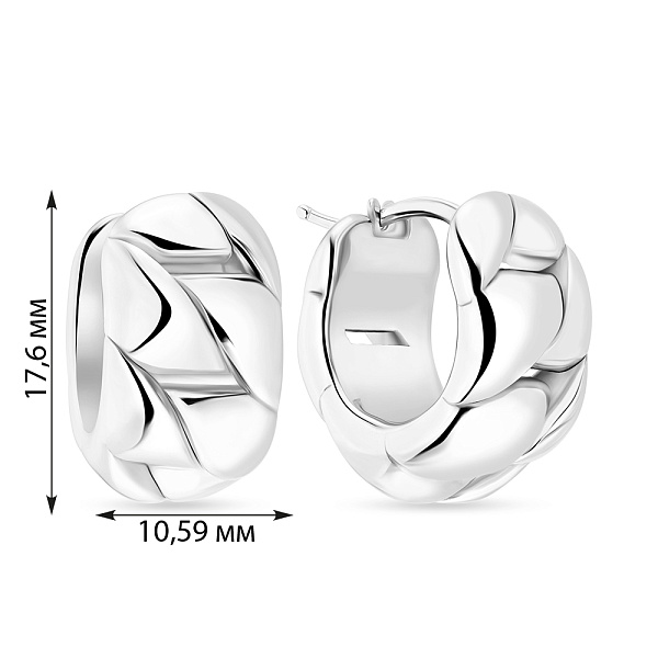 Серьги кольца из белого золота Francelli (арт. е108245/15б) – изображение 4