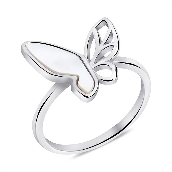 Серебряное кольцо Бабочка с перламутром (арт. 7501/6793п) – изображение 1
