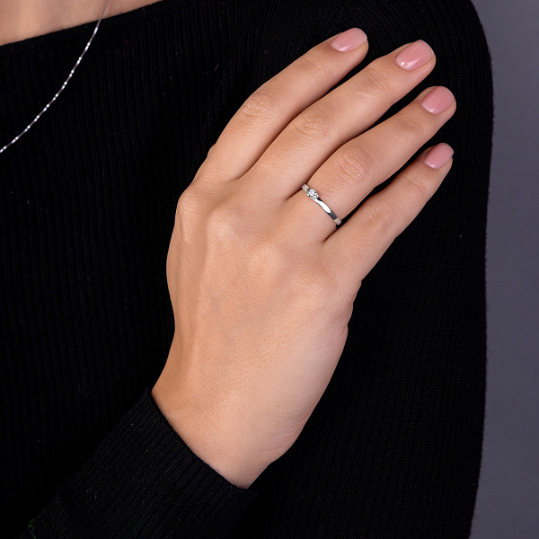 Золота каблучка з діамантом (арт. К011026б) – зображення 2