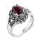 Серебряное кольцо с корундом и марказитами (арт. 7401/5037мркКр) – изображение 1