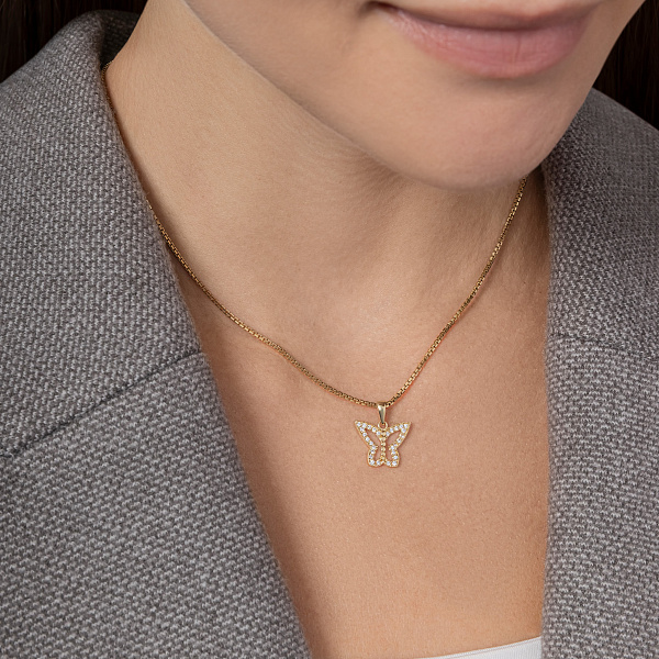 Подвеска золотая Бабочка с фианитами (арт. 421521ж) – изображение 2