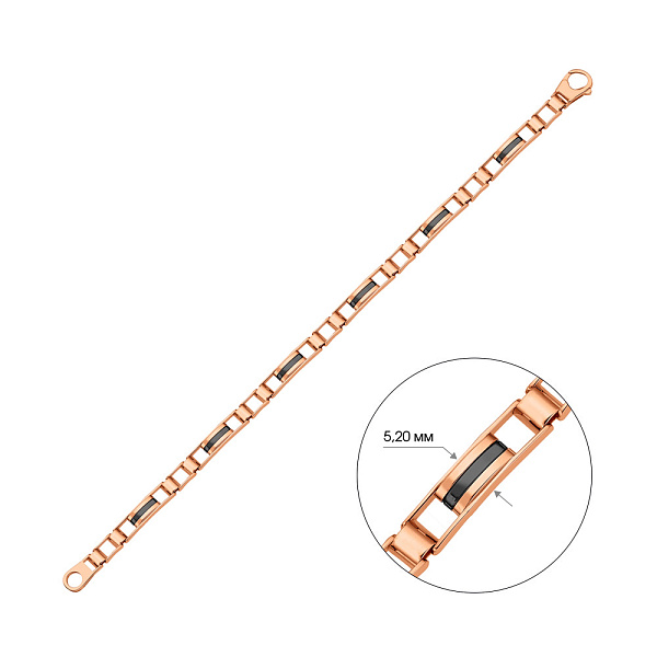 Браслет из красного золота с ониксом (арт. 325588о) – изображение 3