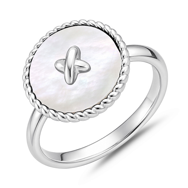 Серебряное кольцо с перламутром (арт. 7501/8877п) – изображение 1