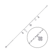 Браслет серебряный с подвесками и с фианитами (арт. 7509/3139)