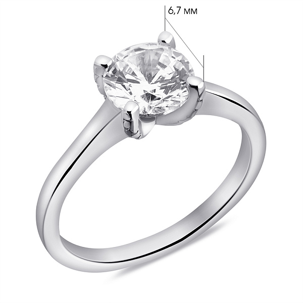 Серебряное кольцо с фианитом (арт. 7501/6932) – изображение 2