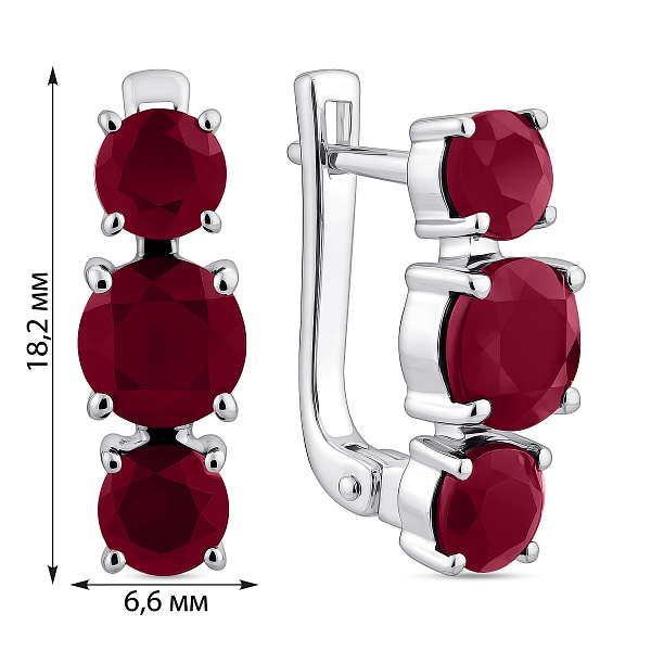 Серьги из серебра с рубинами (арт. 7502/2147053Р) – изображение 2