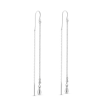 Довгі срібні сережки Крапля без каменів (арт. 7502/10083)