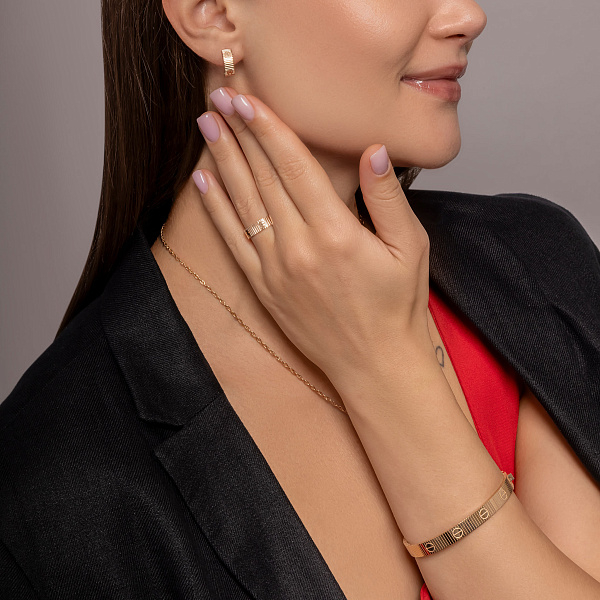 Серьги из красного золота без камней (арт. 1092143) – изображение 3