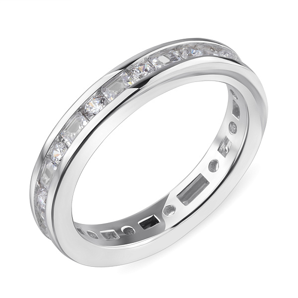 Кольцо серебряное с дорожкой из фианитов (арт. 7501/5494) – изображение 1