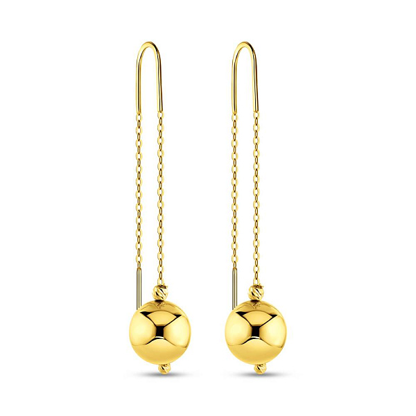 Серьги-протяжки из желтого золота с шариками (арт. 107873жа) – изображение 1