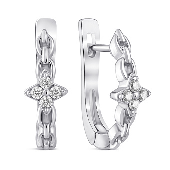 Серебряные серьги Звезда с фианитами (арт. 7502/10103)