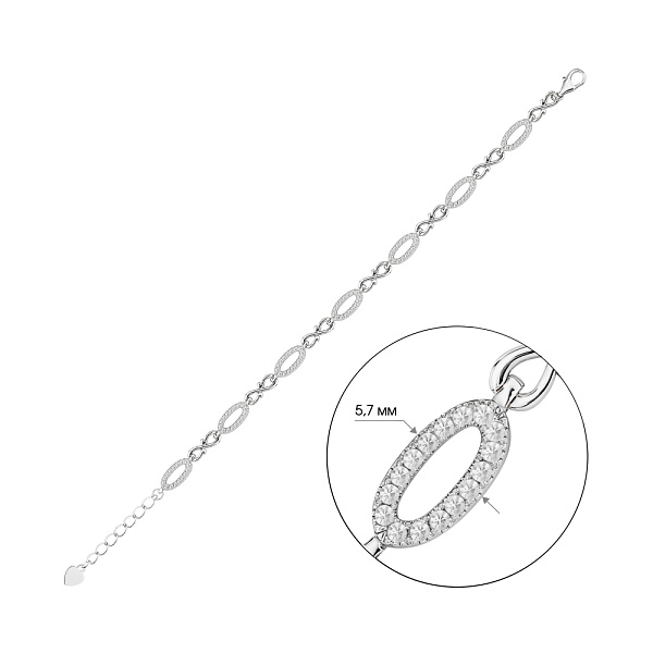 Серебряный браслет с россыпью фианитов (арт. 7509/5102) – изображение 2