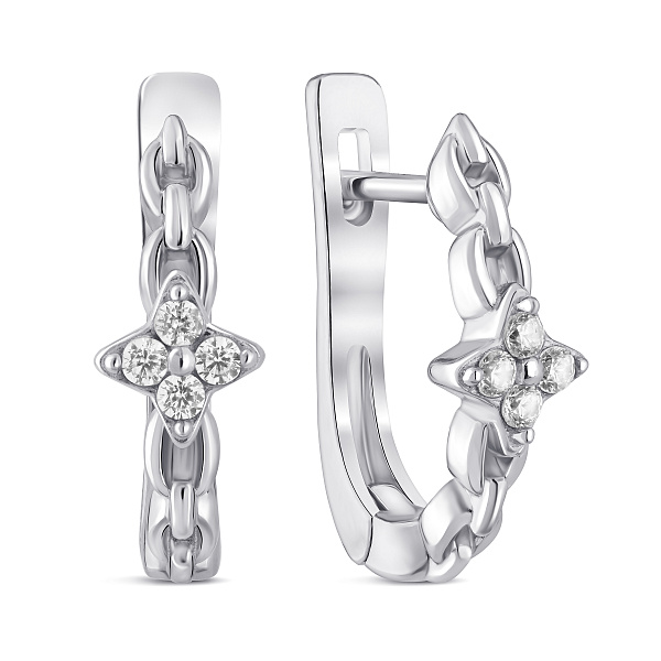 Серебряные серьги Звезда с фианитами (арт. 7502/10103) – изображение 1