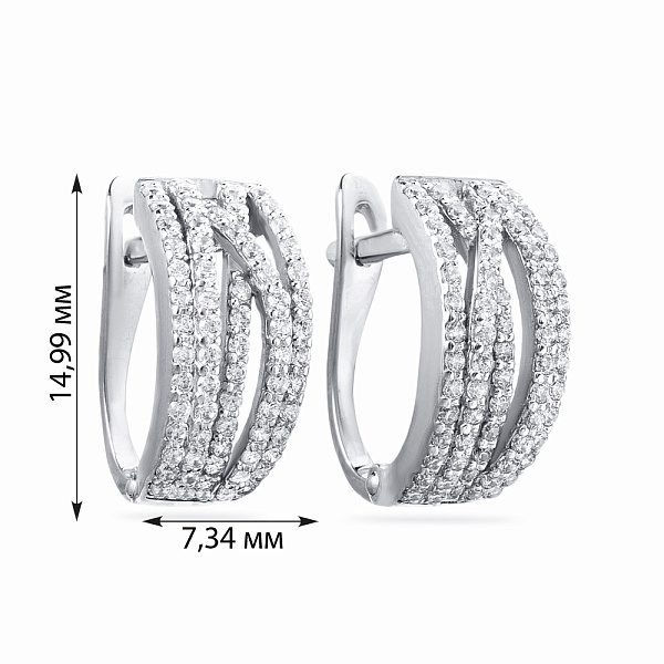 Золотые серьги Синергия с фианитами (арт. 110188б) – изображение 2