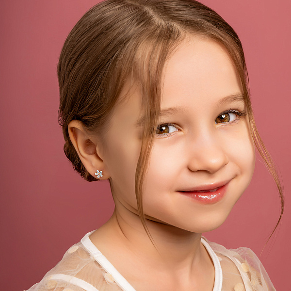 Пусеты золотые с фианитами (арт. 110979) – изображение 6