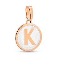 Фото Подвеска Буква К из красного золота с эмалью (арт. 440988еп)