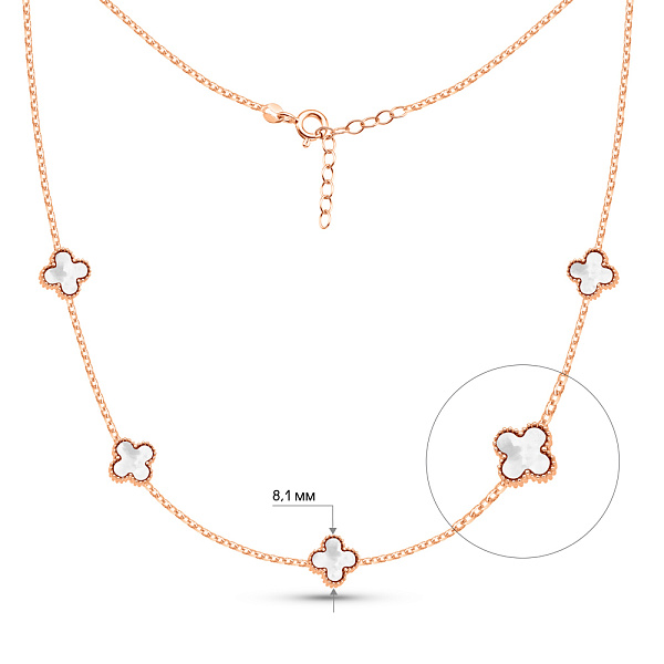 Кольє з червоного золота з перламутром (арт. 352772/8п) – зображення 2